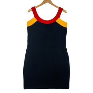 VTG Express Tricot Black Yellow Red Colorblock 90s Primary Kidcore sz M City